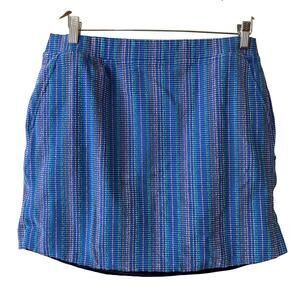 POLO GOLF Ralph Lauren Blue Crinkle-Texture Lined Skort Skirt w/ Pockets - Large